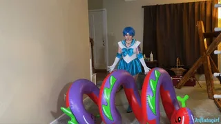 Sailor Mercury Fights Inflatable Snake