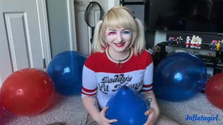 Harley Quinn Busts Balloons In Your Face