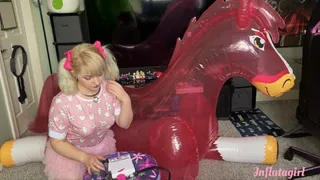 DD Says Gag Myself & Fuck Pink Inflatable Horsey