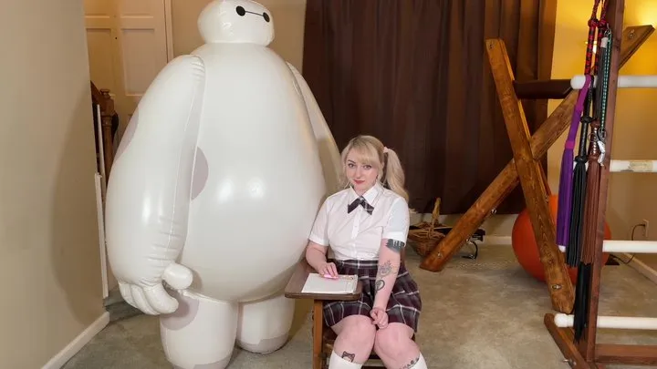 Naughty School Girl Fucks Inflatable Baymax