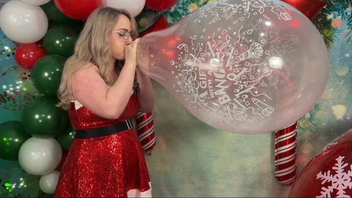 Sexy Mrs Claus Big Balloons Blow To Pop Show