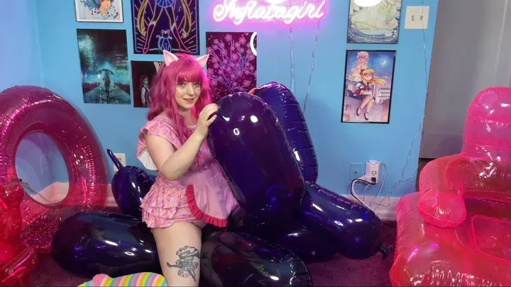 Little Pinkie Pie Rides Inflatable Purple Balloon Doggy