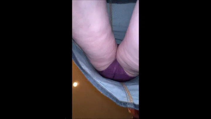 Deb Teases & Seduces Hubby With A Boot Job Wearing Denim Skirt, Purple Panties & Black IMPO Spiked Kitten Heel Boots & Fucks Him 2