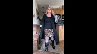 After an Afternoon of Relaxing & Teasing in Her IMPO Spiked Kitten Heel Boots Deb Rides & Fucks Hubby 2 (11-15-2020)