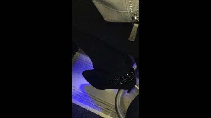 Carla Traveling From Las Vegas Wearing Cum Filled Black East 5th Spiked Heel Boots Which She Dirties Along the Way C4S