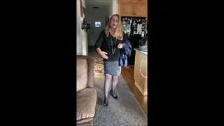 Date Nigh Fucking as Deb Wears Her LuLaRoe Skirt with Black Fishnet Stockings and Blue Comfort Plus Spiked Heel Pumps Which She Blooodied By Puncturing Hubby With Them During Sex 2 (10-24-2020)