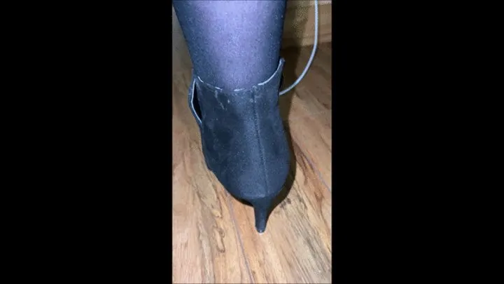 Deb Home From Church Seduces & Fucks Hubby in her Brown Skirt, Black Stockings & Black Suede Chinese Laundry Stiletto Ankle Boots 2 (3-7-2022)