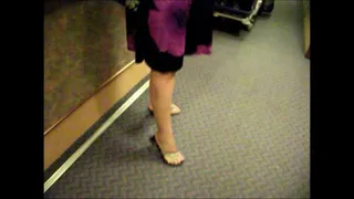 Deb Looking Sexy in Purple Dress & Black Bling Sandals Aboard The Carnival Splendor