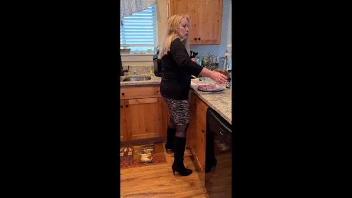 Deb Seduces Hubby with a Boot Job & Fucks Him in Her Black Suede Sugar Stealth Stiletto Boots & Black Stockings on a Sunday Afternoon 4