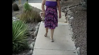 Deb Wearing Strapless Sun Dress & Black Bling Sandals at Gold Canyon Resort