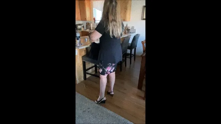 Deb Fucks Her Hubby After Coming Home From Work Wearing Her Office Outfit, a LuLaRoe Skirt and Black Chinese Waffle Heel Sandals (8-4-2021) C4S