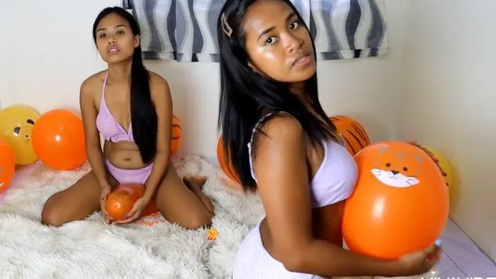 Sexy Camylle And Stella Sit To Pop All Your Safari Themed Balloons