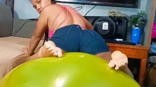 Juju Sensually Rides Your HUGE Yellow Balloon