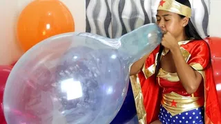 Sexy Wonder Woman Camylle Blows To Pop Your Big Crystal Balloons