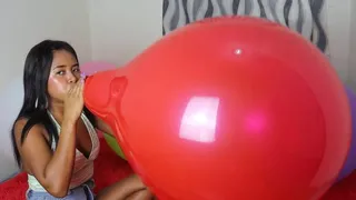 Sexy Stella Blows To Pop Your BIG RED 17in Tuftex Balloon