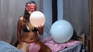Juju Sits To Pop And blows To Pop Your 12 Inch Balloons