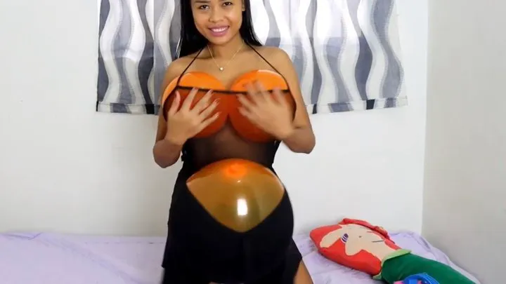 Sexy Camylle Does Balloon Stuffing Balloon Boobs Talk