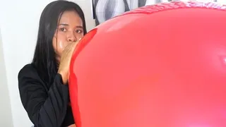 Sexy Teacher Stella Teaches The Class How To Blow To Pop A Huge Balloon