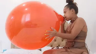 Sexy Juju Blows To Pop Your HUGE Tuftex 24 Inch Balloon