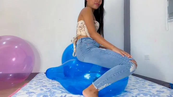 Sexy Camylle Sits To Pop Your BIG Crystal Balloons In Very Tight Jeans