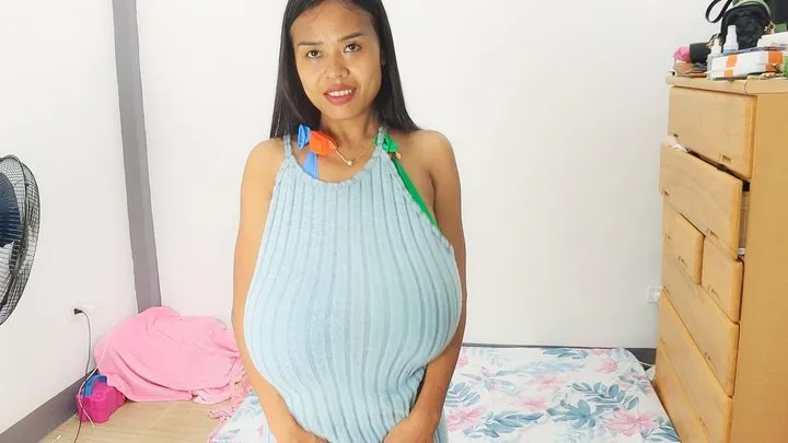 Sexy Camylle Stuffs Her Dress With Huge Water Balloon BOOBS