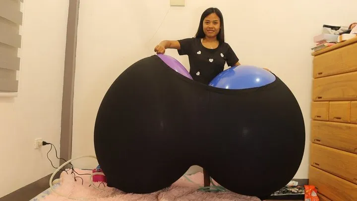 Sexy Camylle Blows Up HUGE Balloons In Her HUGE Pants Then Pops Them