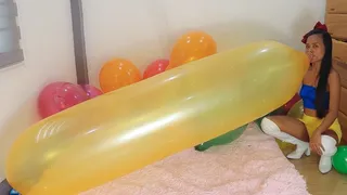 Sexy Camylle Blows To Pop Your HUGE GL 500 Zeppelin Balloon