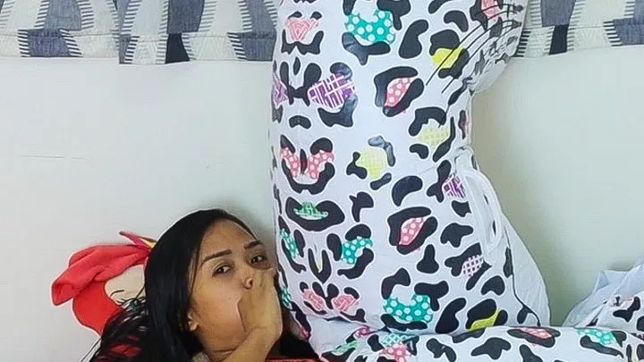 Sexy Camylle Sensually Blows Up Your Big Leopard Inflatable