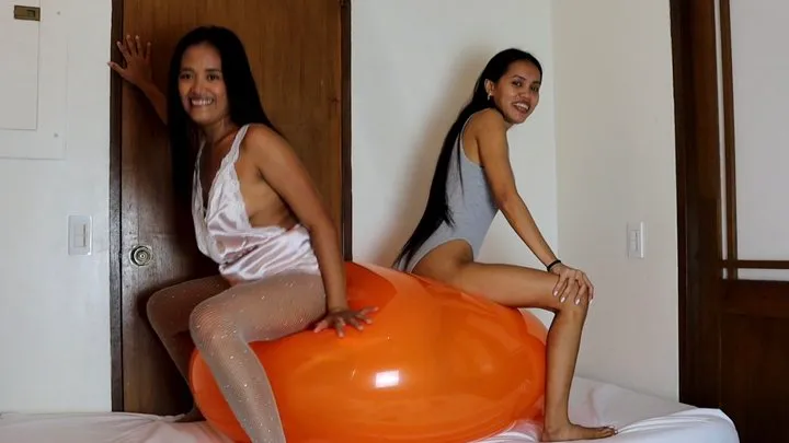 Sexy Stella And Sassy Sensually Play And Ride To Pop Your Huge Balloons