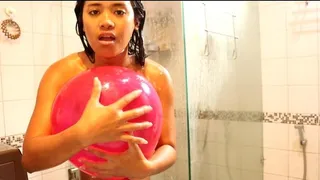 Sexy Stella Blows Teases Rubs And kisses Your Balloon In The Shower Naked