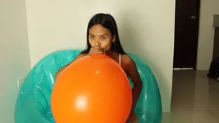 Your Sexy Stepsister Camylle Sensually Teases You And Pops Your HUGE Orange Balloon