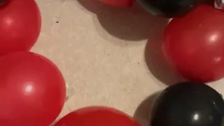 Long Black Nails popping Balloons