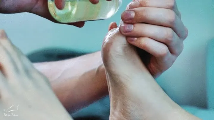 Sensual foot oil massage for your teen girlfriend