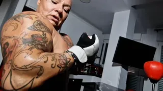 huge fbb big muscle nude pecs huge massive sized start boxing punches rude alpha big pussy muscle wife intimidating you