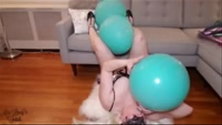 Miss Lacey BBW Looner Playing With Herself and Her Balloons Topless in Metal Stiletto Heels - Non-Pop