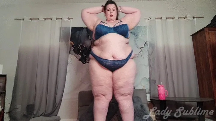 SSBBW Workout Struggle in Lingerie