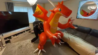 Over sized red dragon hump and play