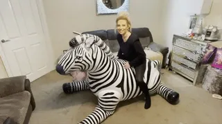 Supersized zebra inflatable humping fun