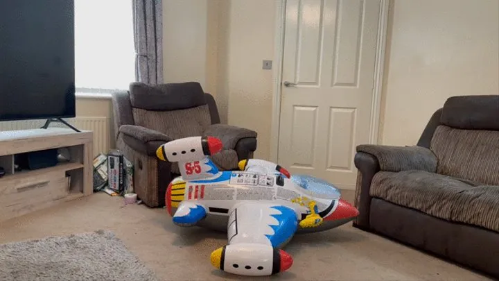 Inflatable Plane attempted sit pop