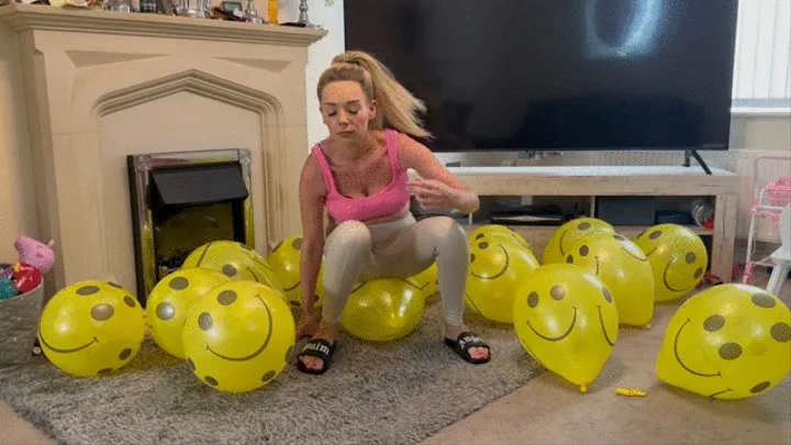 Tightly inflated balloons sit pop