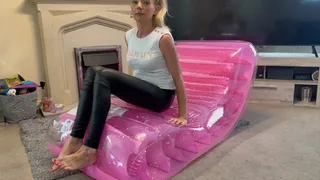 Riding on my new Inflatable lounger