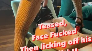 Clip Bitch Series: Punished for being brattish, Face fucked then made to lick off his own filth!