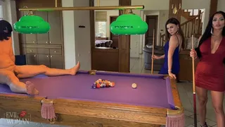 EvilWoman: Cbt pool table party with mean, sadistic girls
