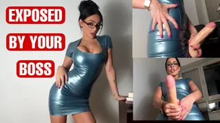 EvilWoman: Exposed by your boss Strapon POV