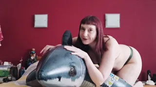 Shark inflatable sexy ride-down deflate