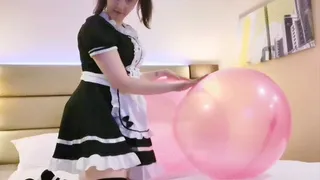 Maid finds Master's Balloon and plays with it