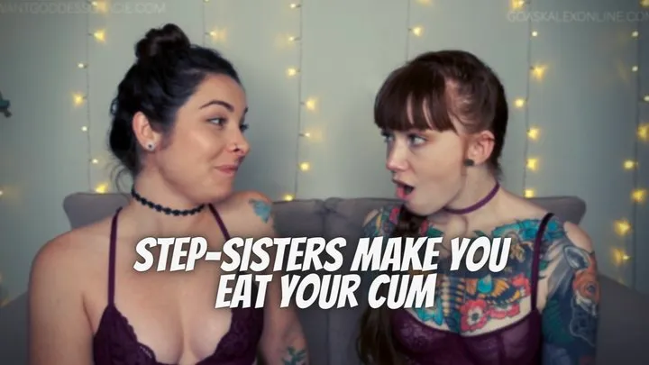 Step-Sisters make you Eat your Cum (Blackmail-Fantasy)