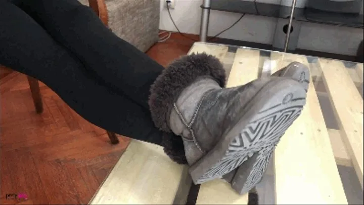 SMELLY UGG BOOTS ON A TABLE