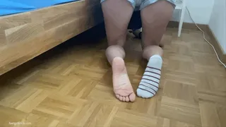 GIRL LOOKING FOR ONE LOST SOCK AND GOT STUCK