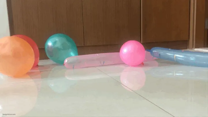 BALLOONS POPPING UNDER BIG FEET